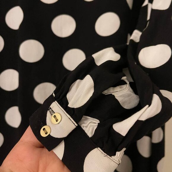 LOFT Black White Polka Dot Shift Dress , Size S - Picture 5 of 6